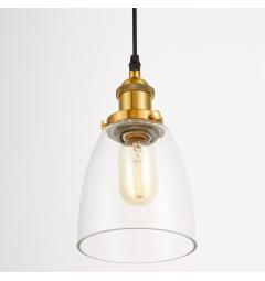 lampada a sospensione ottone vetro stile industriale