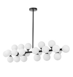 lampadario 24 bocce bianche ramo nero