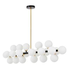 Lampadario moderno sospensione palle bianche nero oro