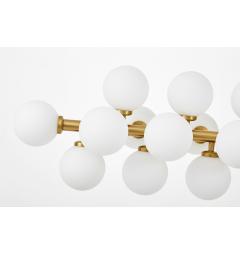 lampadari bocce vetro bianco opalescente ramo orizzontale ottone
