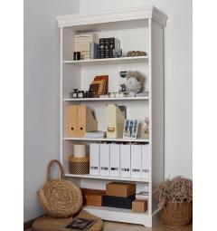 libreria shabby legno massello bianco stile toscano