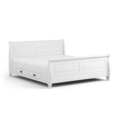 letto legno massello bianco 140x200 shabby toscano