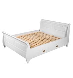 letto legno massello shabby bianco 140x200 contenitori