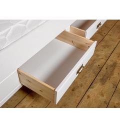 letto legno massello shabby bianco contenitori 140x200