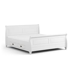 letto legno massello bianco 160x200 shabby toscano