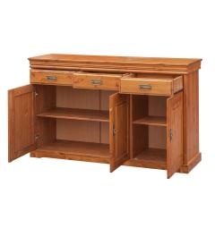 credenza ripiani cassetti legno massello pino miele shabby