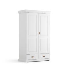 armadio shabby toscano due ante legno massello bianco