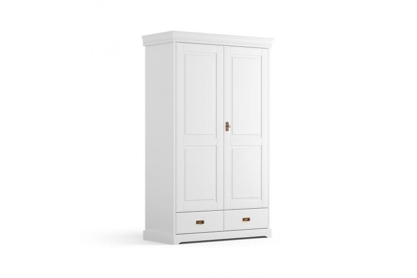 armadio shabby toscano due ante legno massello bianco