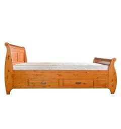 letto shabby toscano 2 piazze legno massello pino miele
