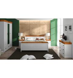 armadio shabby toscano country bianco top miele 3 ante specchio