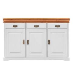 mobile buffet shabby toscano legno massello bianco top miele