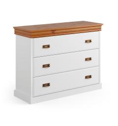 cassettone legno massello bianco miele shabby toscano country