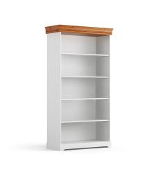 libreria legno massello pino bianca miele shabby toscano