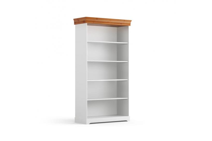 libreria legno massello pino bianca miele shabby toscano