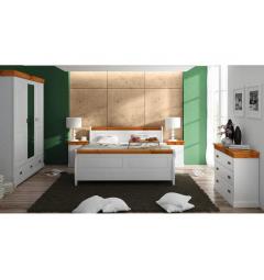 letto shabby legno massello bianco con dettagli miele stile toscano country