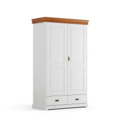 armadio 2 ante shabby toscano legno massello bianco miele