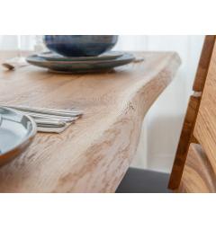 tavolo legno rovere massello design gambe in metallo nero 100x200
