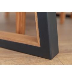 tavolo legno rovere massello moderno gambe in metallo nero 100x200
