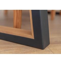 tavolo legno rovere massello moderno gambe in metallo nero 100x200