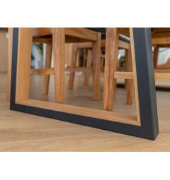 tavolo legno massello rovere naturale gambe metallo 90x180