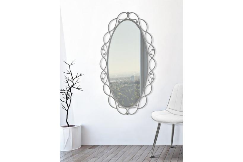 Specchio da parete ovale cornice argento