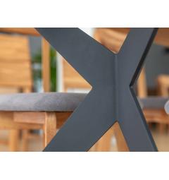 Tavolo legno massello di rovere gambe nere a X in metallo 100X200 CASERTA