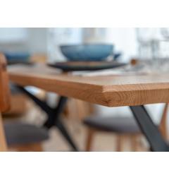 Tavolo legno di rovere massello design loft gambe nere a X in metallo 100X200 CASERTA