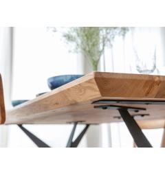 Tavolo design legno di rovere massello naturale gambe nere a X in metallo 100X200 CASERTA