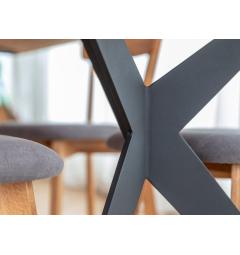 Tavolo rovere massello design industriale gambe nere a X in metallo 100X200 CASERTA