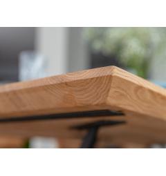 Tavolo legno di rovere massello naturale moderno gambe nere a X in metallo 100X200 CASERTA