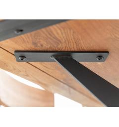 Tavolo legno rovere massello chiaro 90x180 gambe nere in metallo