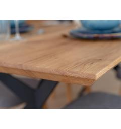 Tavolo in legno di rovere massello gambe nere in metallo moderno 90x180