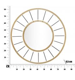 misure specchio rotondo nero e oro in ferro
