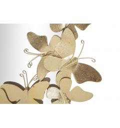 Bellissimo specchio color oro struttura ovale con decoro farfalle