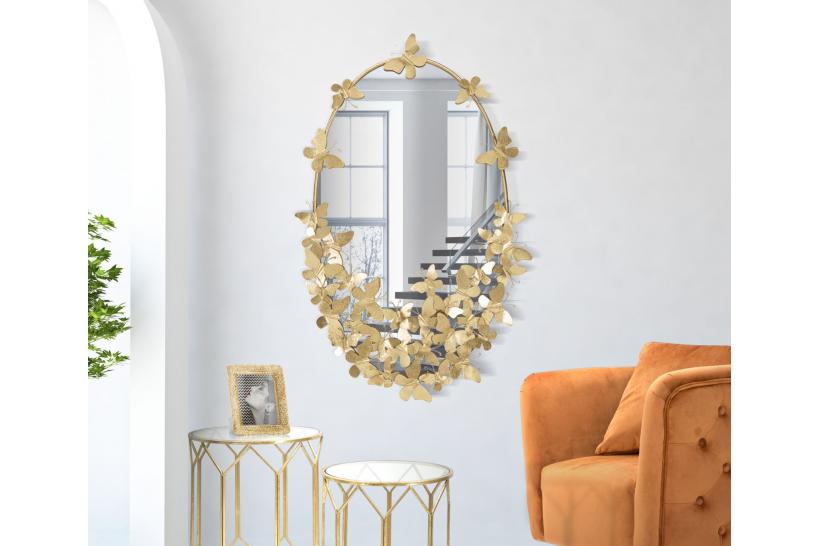 Specchio glam ovale struttura oro
