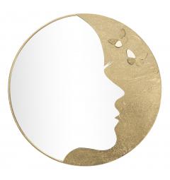 Specchio rotondo con disegno viso donna