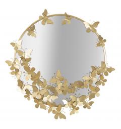 specchio rotondo di design color oro
