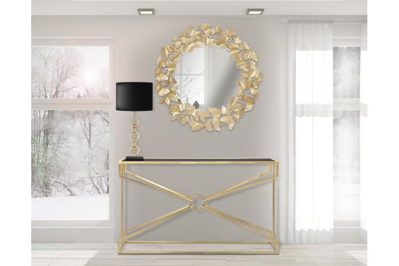 Specchio rotondo di design color oro