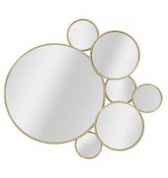 specchio di design con struttura color oro