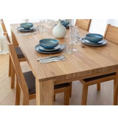 Tavolo per soggiorno 100x200 legno naturale rovere massello chiaro
