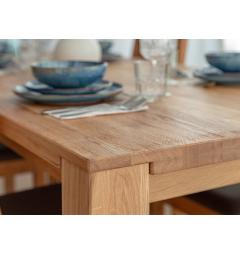 Tavolo rettangolare legno rovere massello naturale scortecciato 90x180