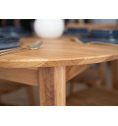 tavolo legno naturale massello di rovere da pranzo rotondo