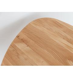 tavolino ovale legno massello di rovere chiaro naturale