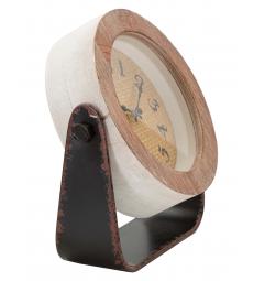 orologio da tavolo in legno e ferro