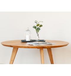 tavolino rotondo salotto legno massello di rovere naturale 90 cm
