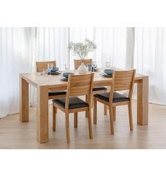 sedia da pranzo moderna rovere massello sedile nero imbottito