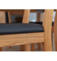 sedia sala da pranzo sedile imbottito nero legno massello di rovere