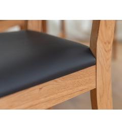 sedie rovere chiaro massello da pranzo con sedile imbottito nero