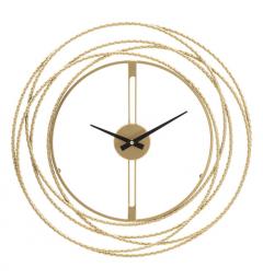 orologio da parete in metallo dorato rotondo