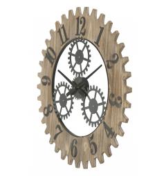 orologio da muro dalla forma di un ingranaggio legno